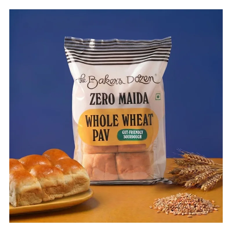 The Baker's Dozen Zero Maida Whole Wheat Pav - Sourdough