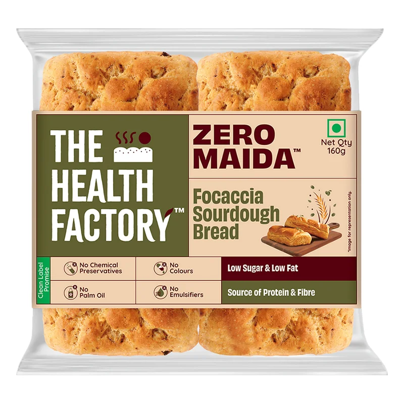 The Health Factory Zero Maida Focaccia Sourdough Bread
