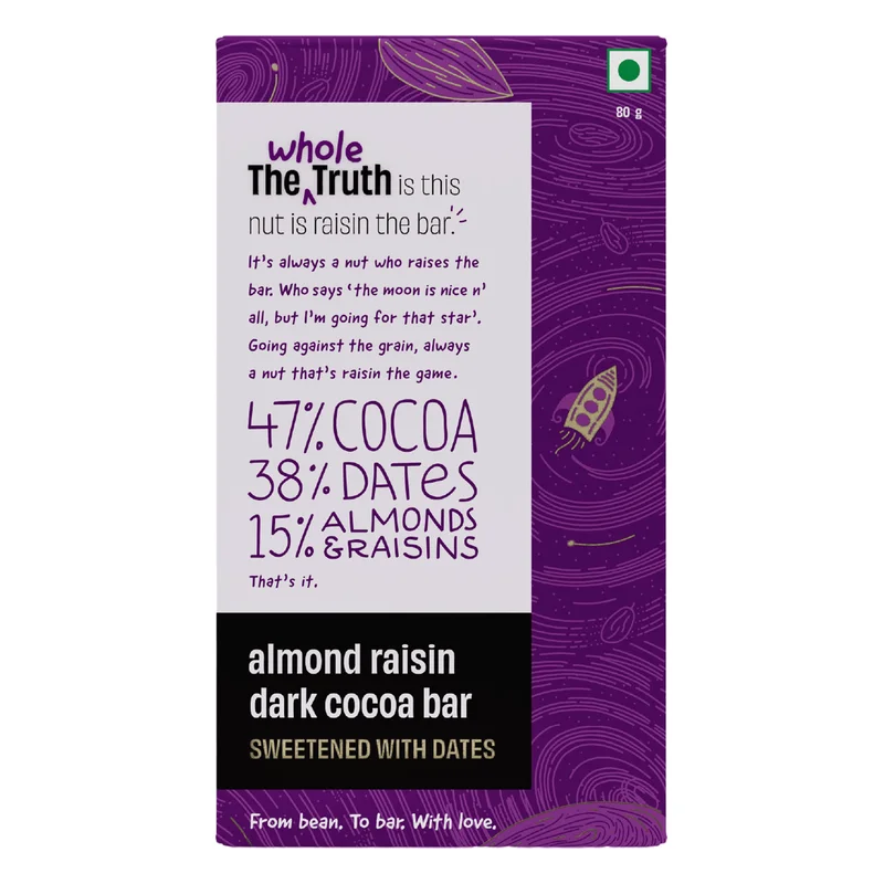 The Whole Truth Almond Raisin Dark Cocoa Bar