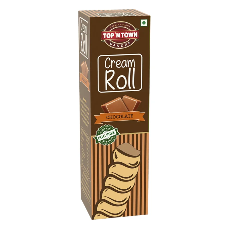 Top 'N Town Chocolate Cream Roll - Eggless