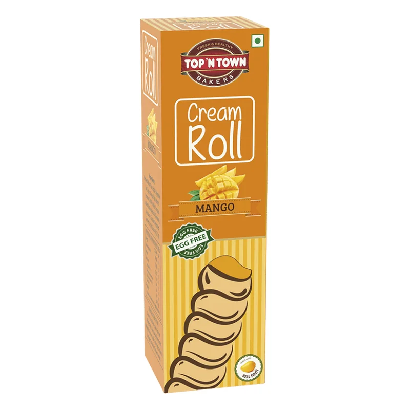 Top 'N Town Mango Cream Roll - Eggless