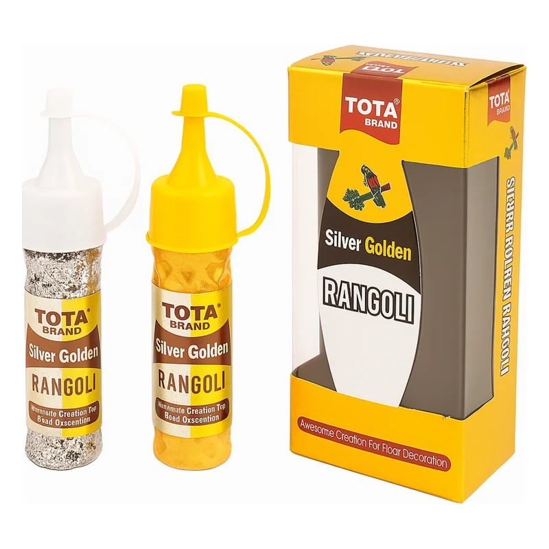 Tota Silver & Golden Rangoli