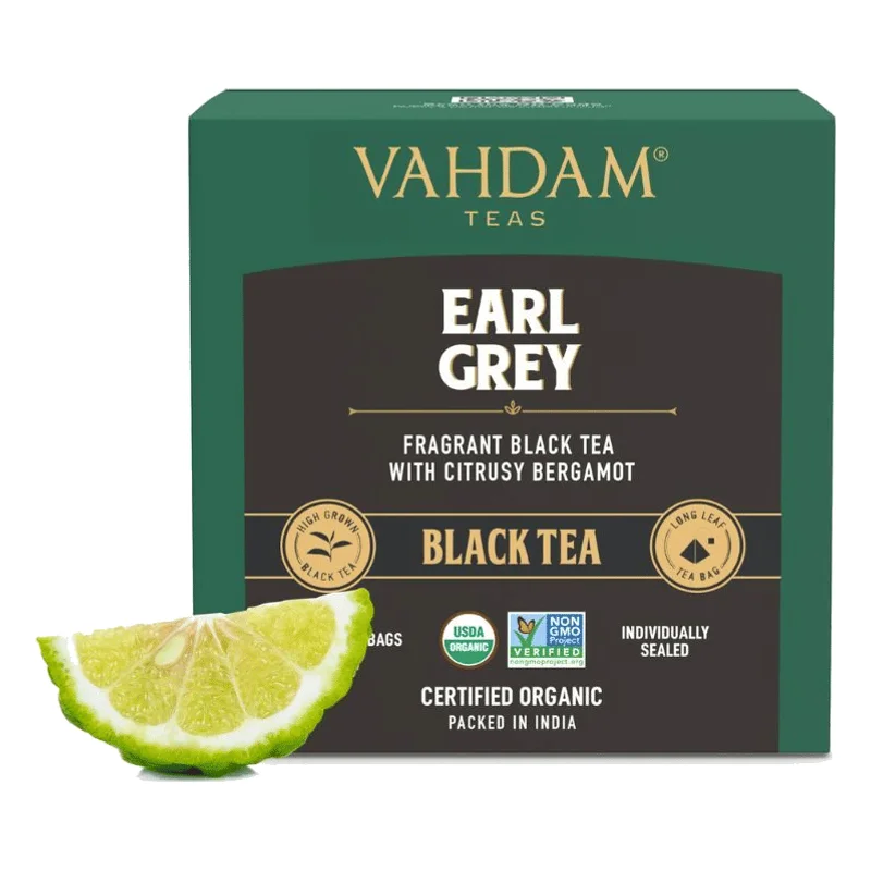 Vahdam Organic Earl Grey Long Leaf Black Tea