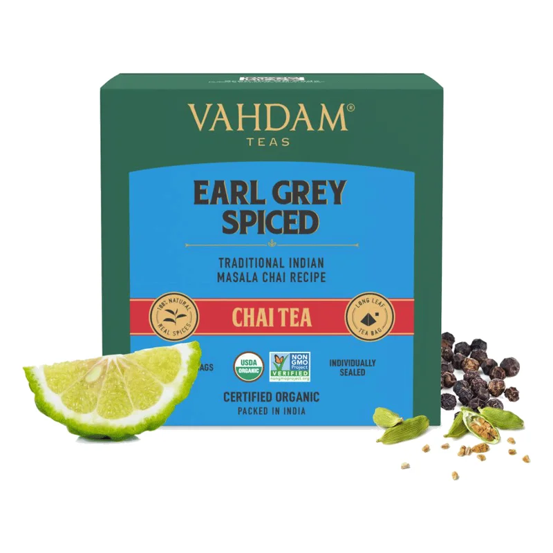 Vahdam Organic Earl Grey Spiced Masala Long Leaf Chai