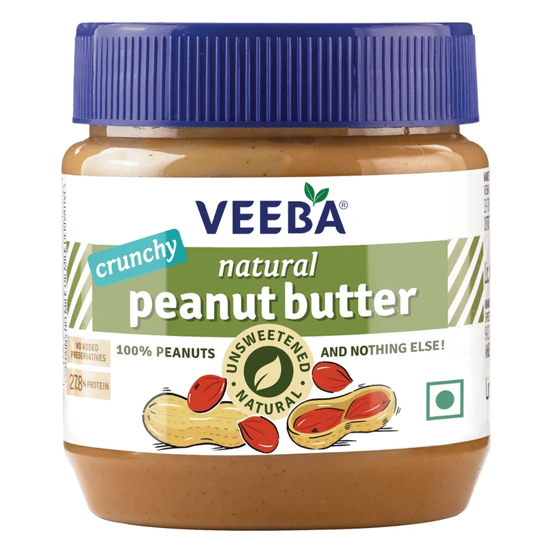 Veeba Natural Crunchy Peanut Butter - Unsweetened