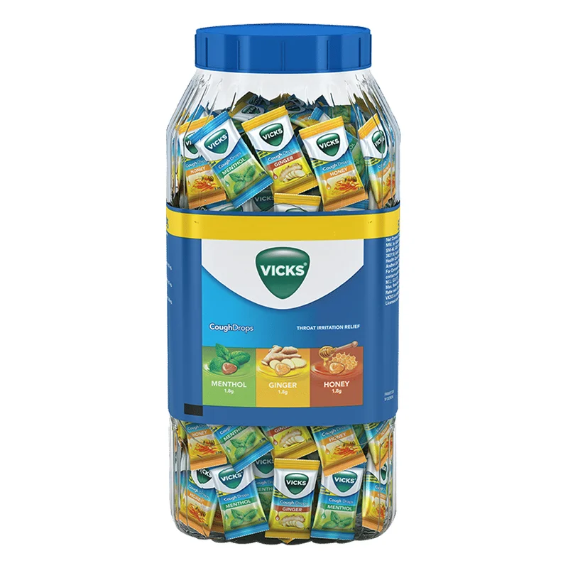 Vicks Cough Drops Jar - Menthol, Ginger & Honey