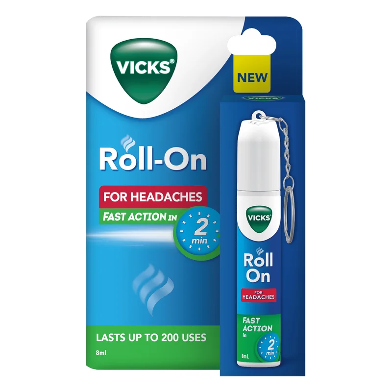 Vicks Roll-On For Headaches - With Keychain