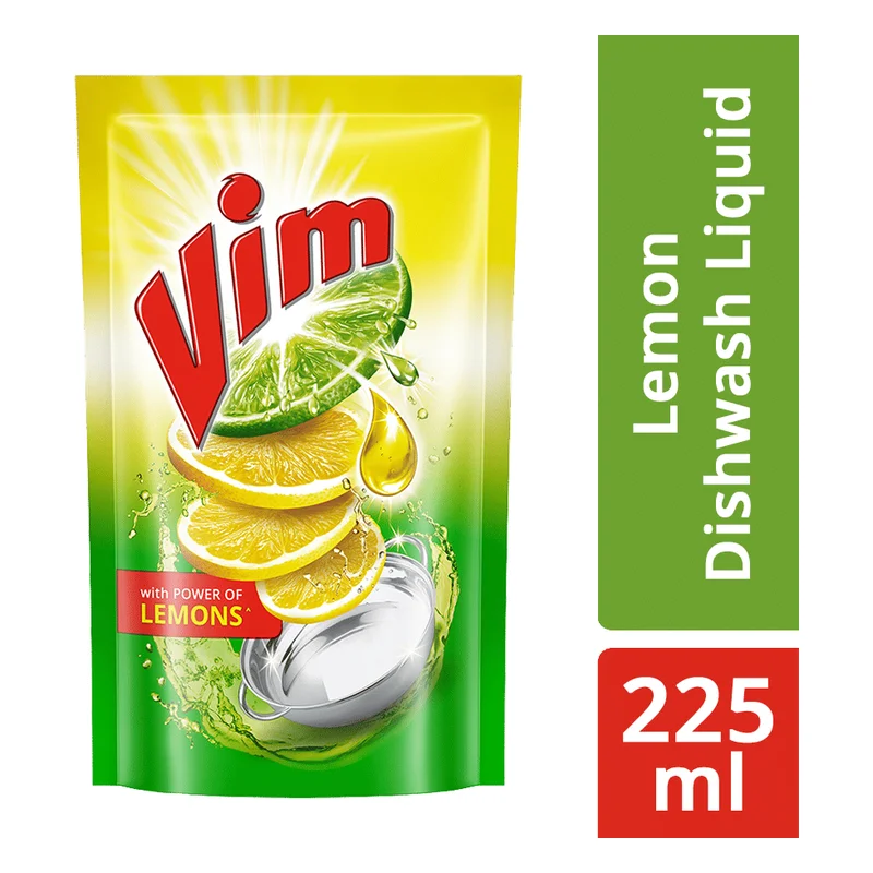 Vim Dishwash Liquid Gel Refill Pouch - Lemon