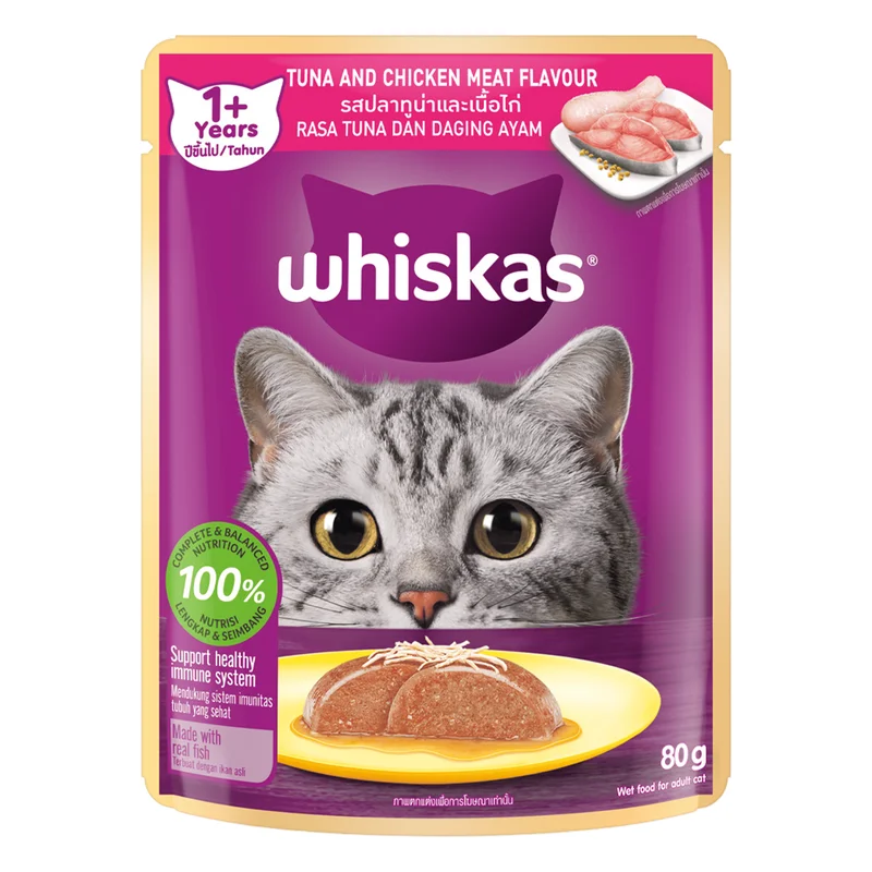 Whiskas Adult Wet Cat Food - Tuna & Chicken