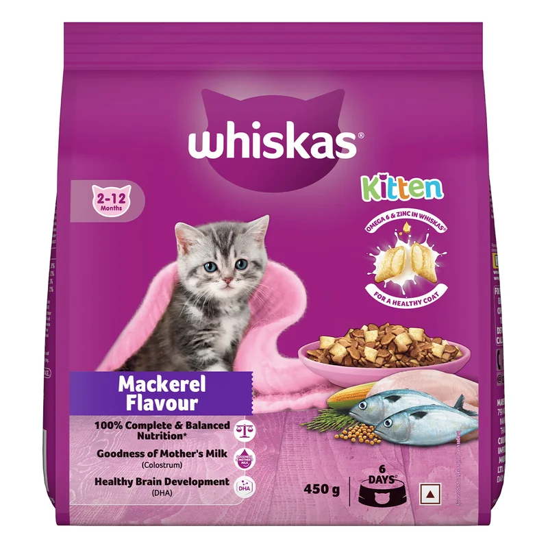 Whiskas Junior Kitten Dry Cat Food - Mackerel