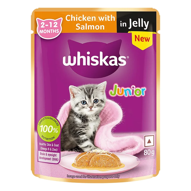 Whiskas Kitten Wet Cat Food - Chicken with Salmon in Jelly