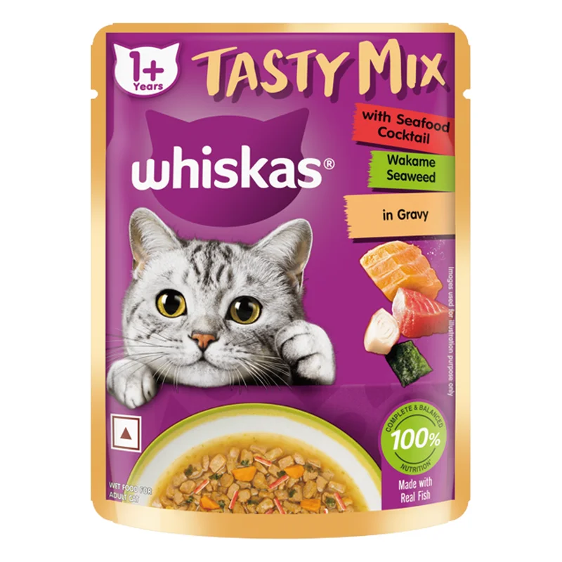 Whiskas Tasty Mix Adult Wet Cat Food - Seafood Cocktail