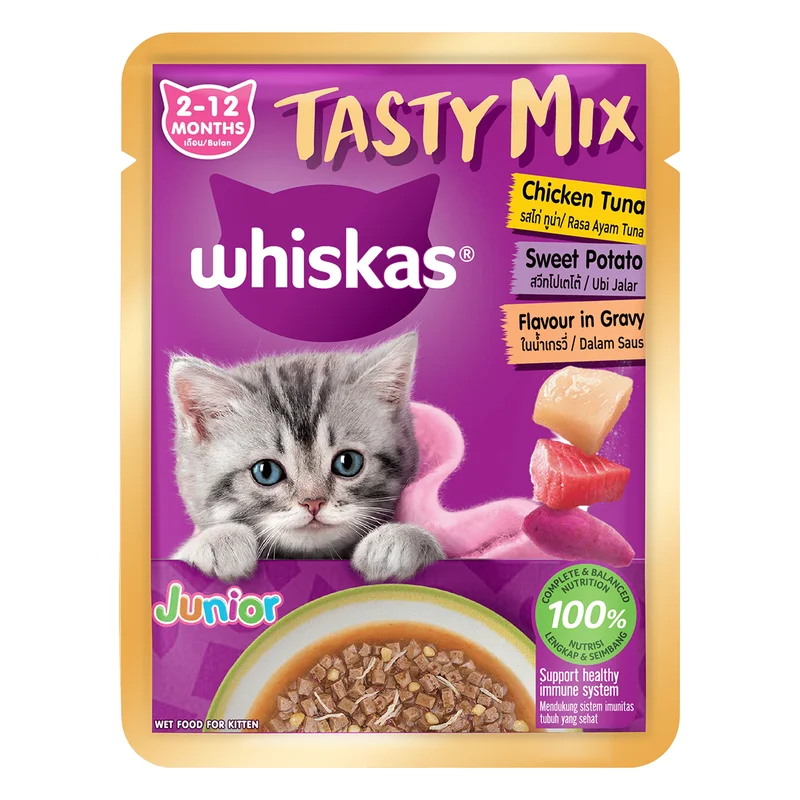 Whiskas Tasty Mix Kitten Wet Cat Food - Chicken & Tuna