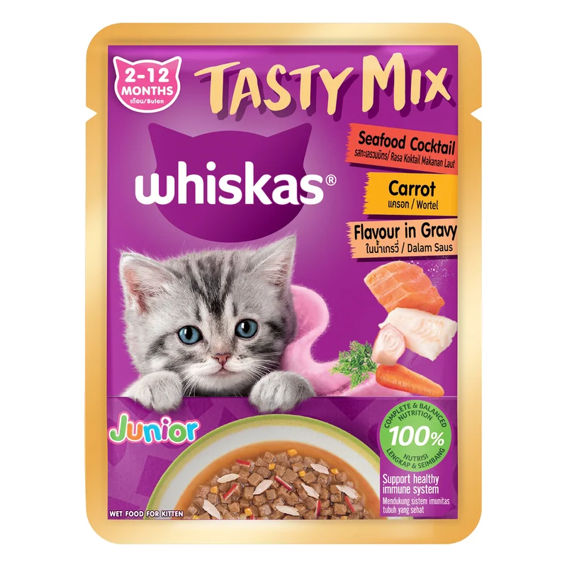 Whiskas Tasty Mix Kitten Wet Cat Food - Seafood Cocktail