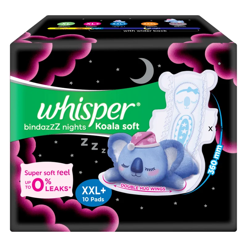Whisper Bindazzz Nights Koala Soft Sanitary Pads - XXL+