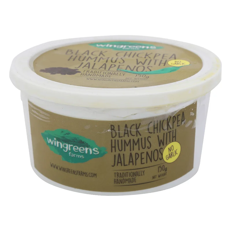 Wingreens Farms Black Chickpea Hummus with Jalapenos