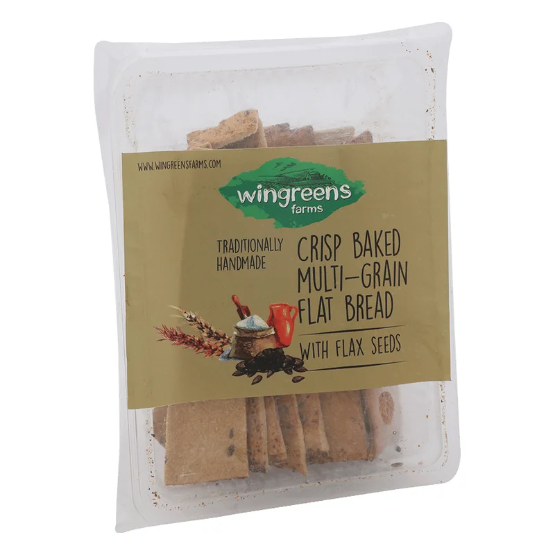 Wingreens Farms Crispy Baked Multigrain Flat Bread with Flax Seeds