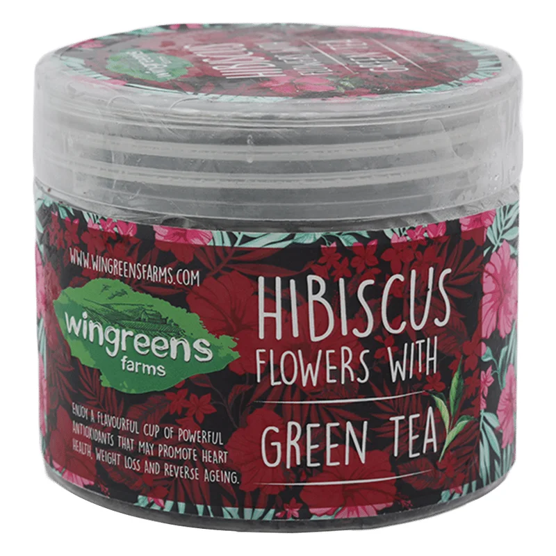 Wingreens Farms Hibiscus Flowers with Green Tea