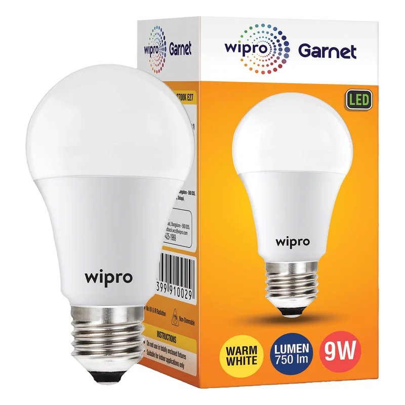 Wipro Garnet LED Bulb 9W Warm White E27