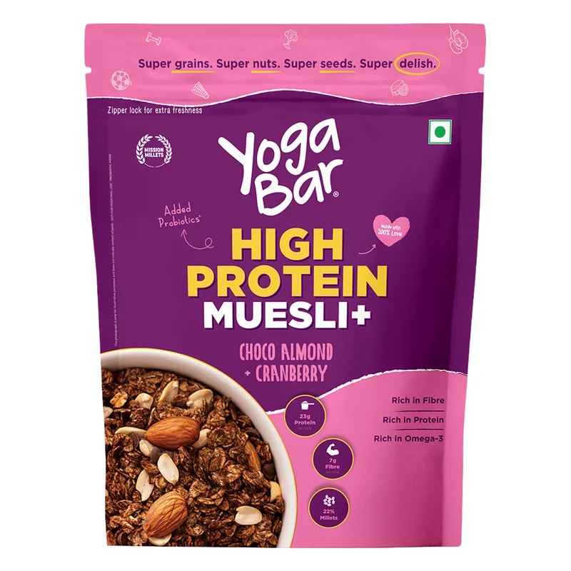 Yoga Bar High Protein Muesli+ - Choco Almond & Cranberry