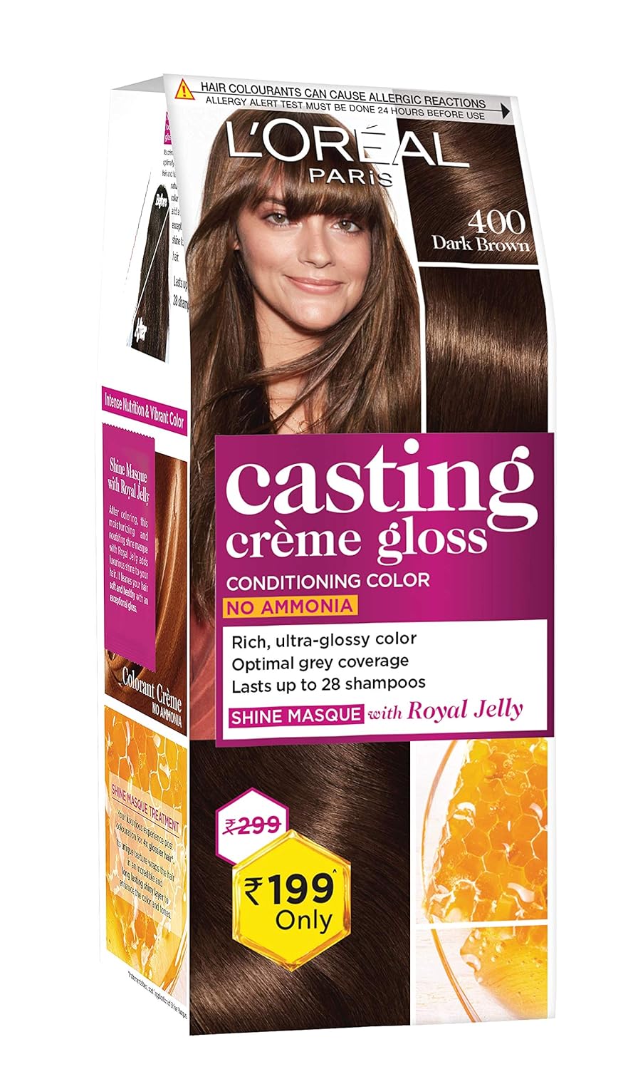 L'Oreal Paris Casting Creme Gloss Hair Colour - Dark Brown 400