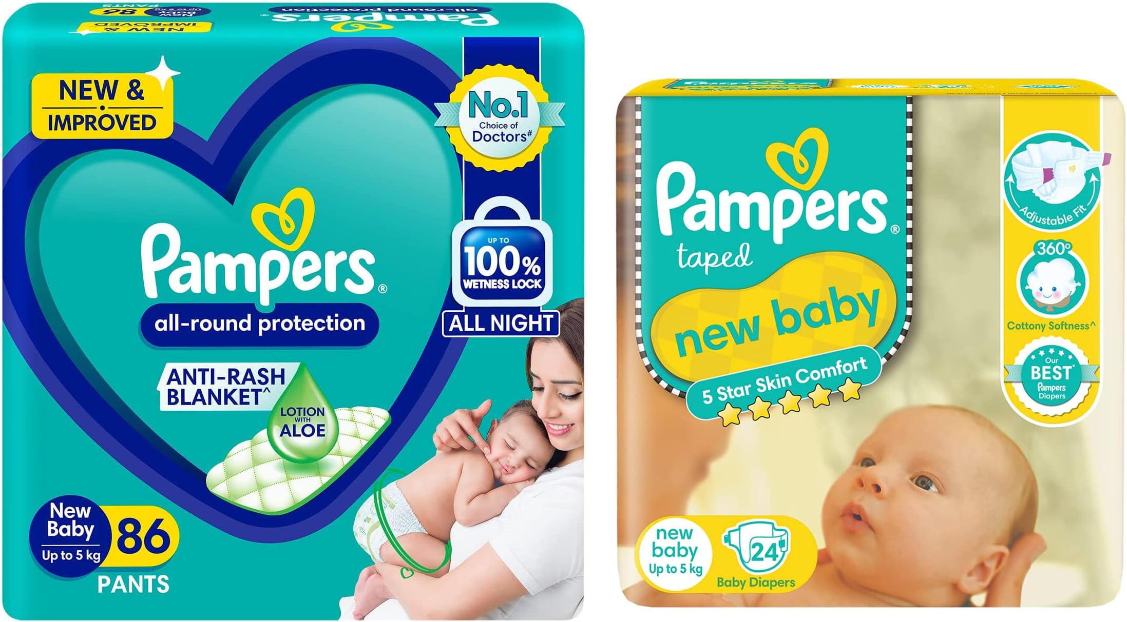 Pampers All Round Protection Diapers - New Born